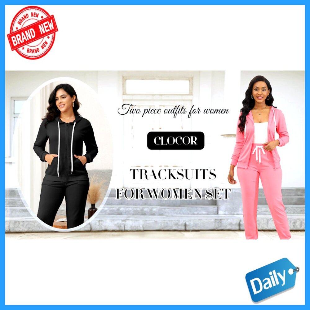 Large Tracksuit Set, Polyester Spandex Hoodie Jog… - image 7